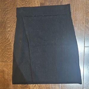 Free People Black Knit Women's Mini Skirt With Slit